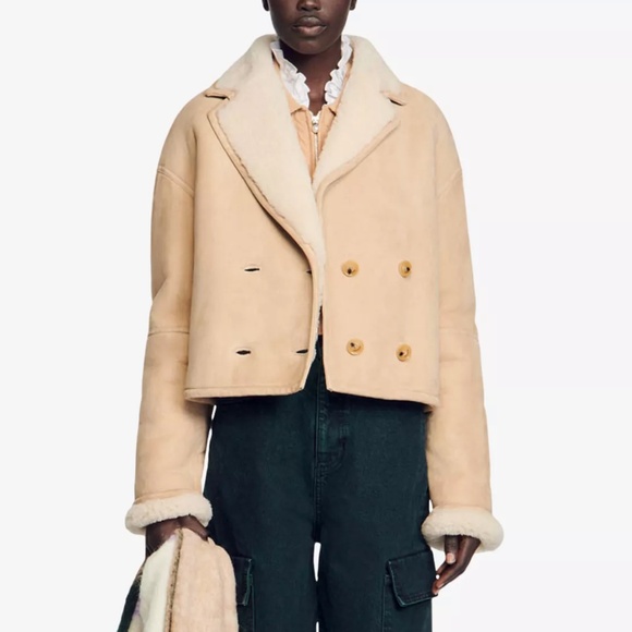 Thea double-breasted shearling jacket